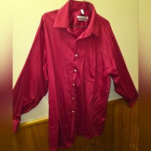 Geoffrey Beene Red Casual Button Down Shirt